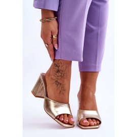 Ženske kožne klasične papuče zlatne Loara zlatna 1