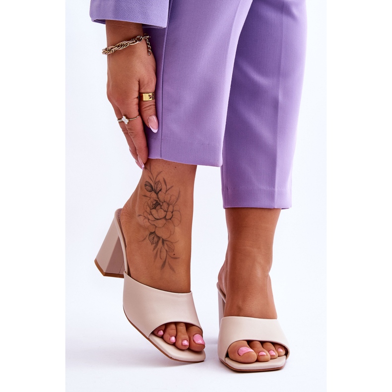 Ženske Loara bež kožne klasične papuče 1