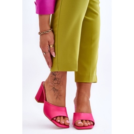 FJ1 Ženske kožne klasične papuče Fuchsia Loara ružičasta 1