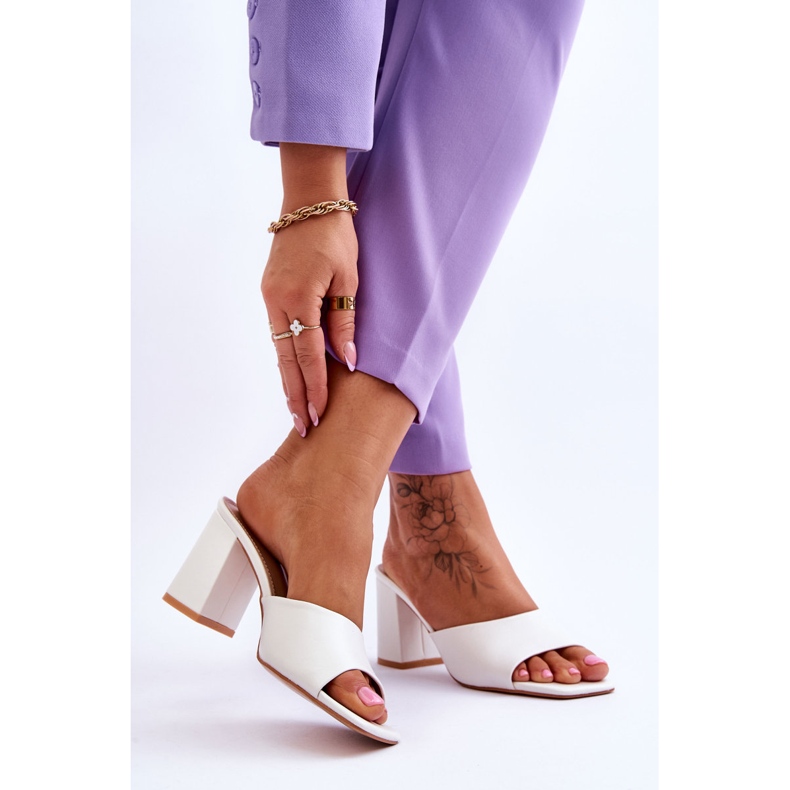 FJ1 Ženske kožne klasične papuče Bijela Loara 2