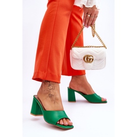 Ženske Loara zelene kožne klasične papuče zelena 2