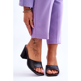 Ženske kožne klasične papuče crne Loara crna 1