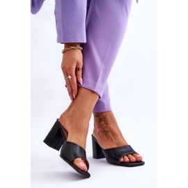 Ženske kožne klasične papuče crne Loara crna 2