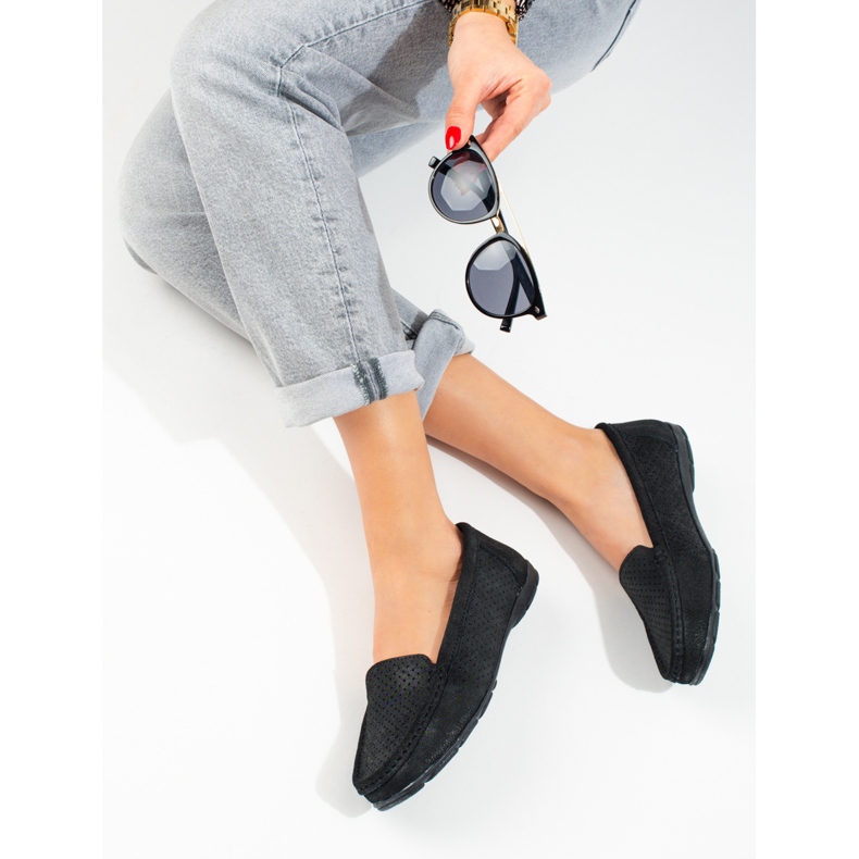 Vinceza ženske crne kožne natikače crno 1