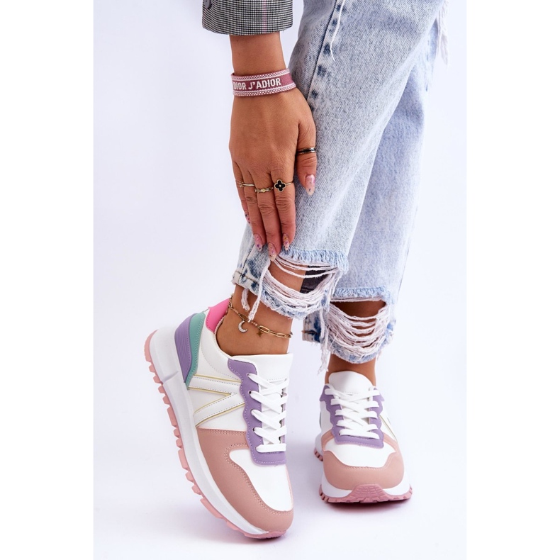 FB2 Ženske niske sportske cipele Multicolor Elliot bijela 1