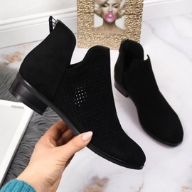 Ženske ažurne crne antilop čizme W Vinceza crna 1