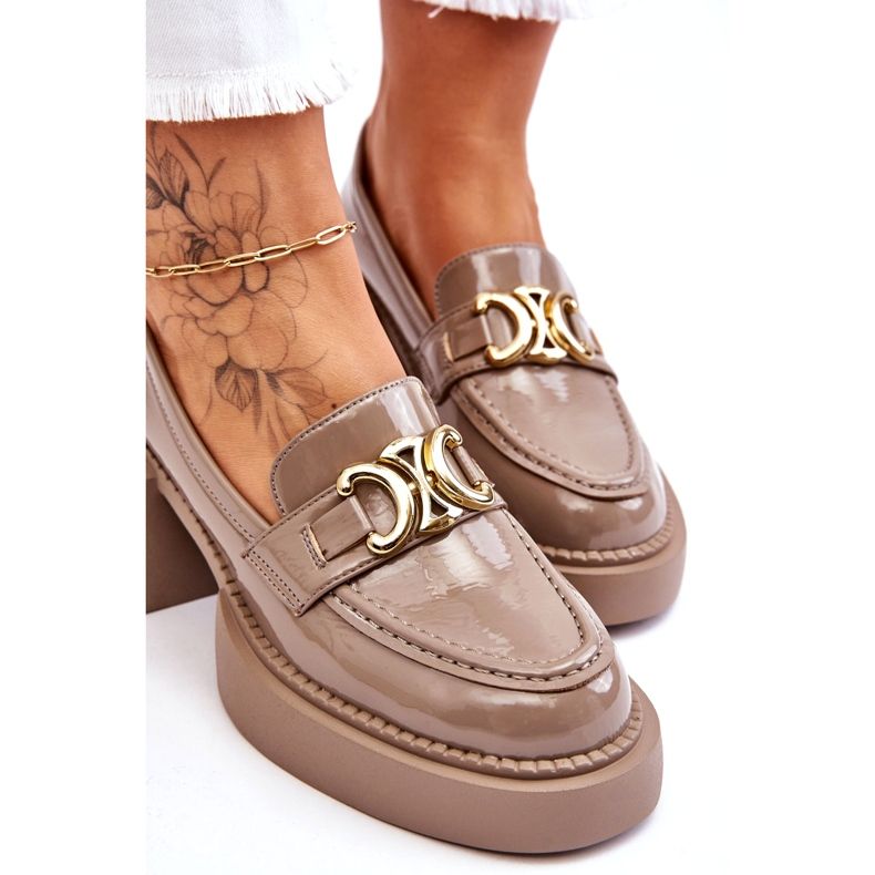 S.Barski Moderne salonke s masivnim potpeticama bež boje Imani 3