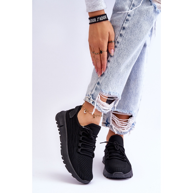 FB2 Ženske natikače sportske tenisice crne rozete crno 1