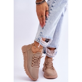 FB2 Ženske slip-on tenisice tamno bež rozeta smeđa 1