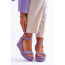 Klasične ženske sandale na klin ljubičaste boje Malmo ljubičasta 1