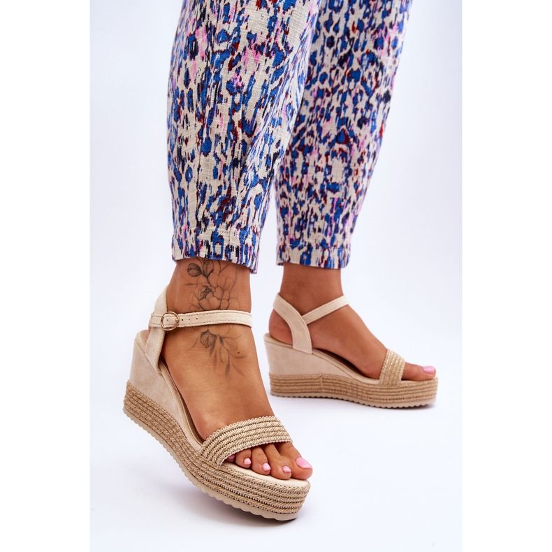 Klasične ženske sandale na tanku bež Malmo smeđa 2