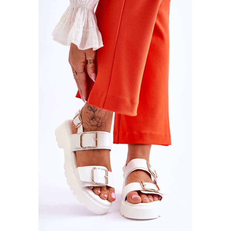 FB2 Kožne udobne sandale bijele boje Alayah bijela 1