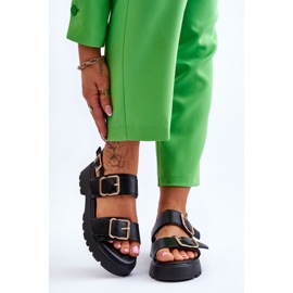 FB2 Kožne udobne sandale crne boje Alayah crno 1