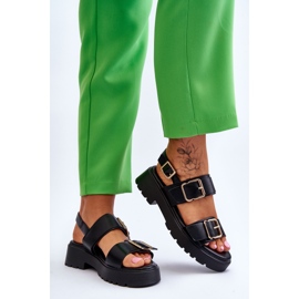 FB2 Kožne udobne sandale crne boje Alayah crna 2