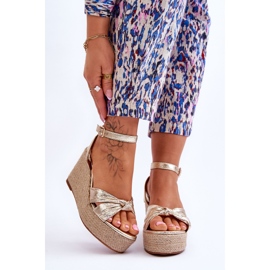 Zlatne Kendall ženske sandale na platformu zlatni 1