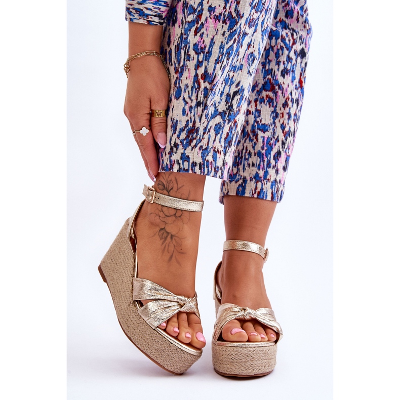 Zlatne Kendall ženske sandale na platformu zlatni 1