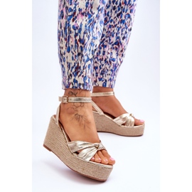 Zlatne Kendall ženske sandale na platformu zlatni 2