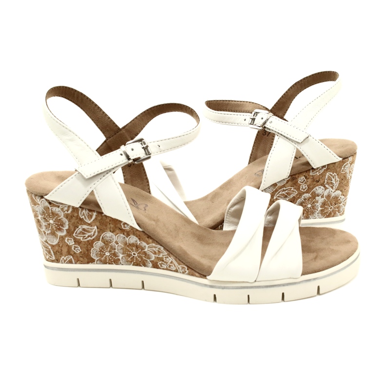 Caprice kožne sandale na klin 9-28710-20 160 bijele mekane bijela 1