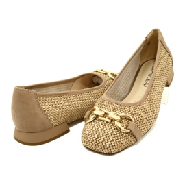 Ženske balerinke Caprice 9-22503-20 311 Bark Comb bež 4