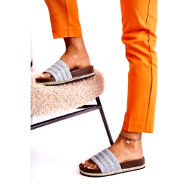 S.Barski Klasične ženske japanke s lancem, plave plava 3