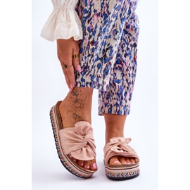 Ženske papuče na masivnu platformu Terisa svjetlo roza ružičasta 1