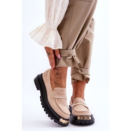 Klasične natikače od brušene kože s bež Monaro ukrasima 1