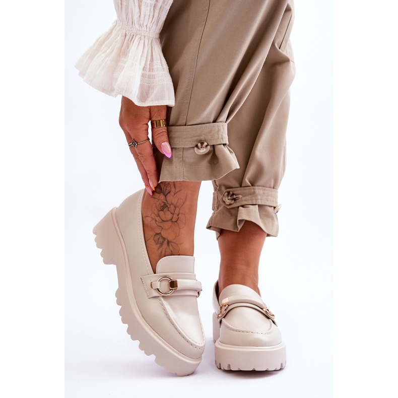 FJ1 Ženske kožne mokasine bež boje Camerin 1