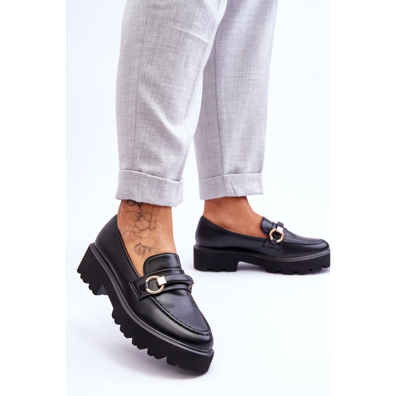 Ženske kožne mokasine crni Camerin crno 2