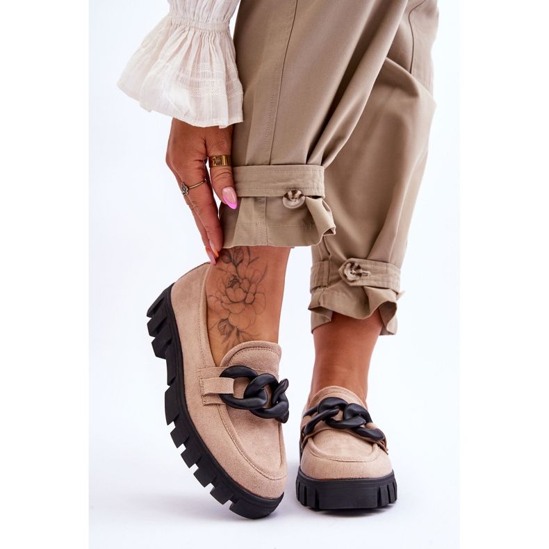 Vinceza Ženske natikače s platformom od brušene kože, bež Bennett crna 1