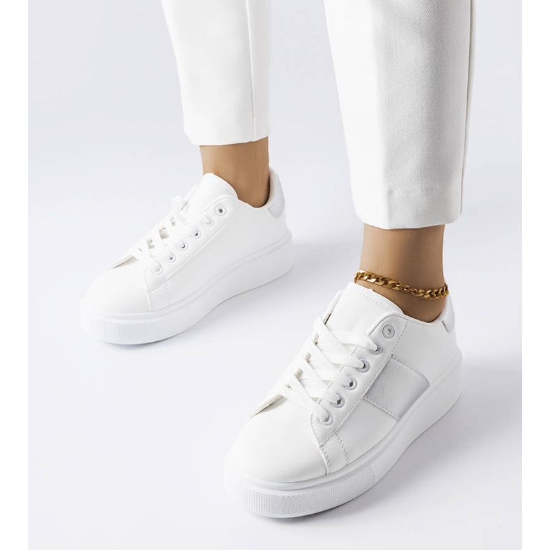 Bijele tenisice sa srebrnom prugom iz Aurélie bijela 1