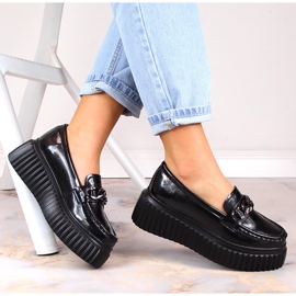 Filippo DP4450 crne kožne mokasine na platformu crno 1