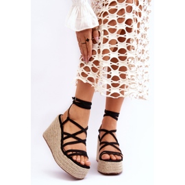 Kožne sandale na tanku crnu Margaritt crna 1