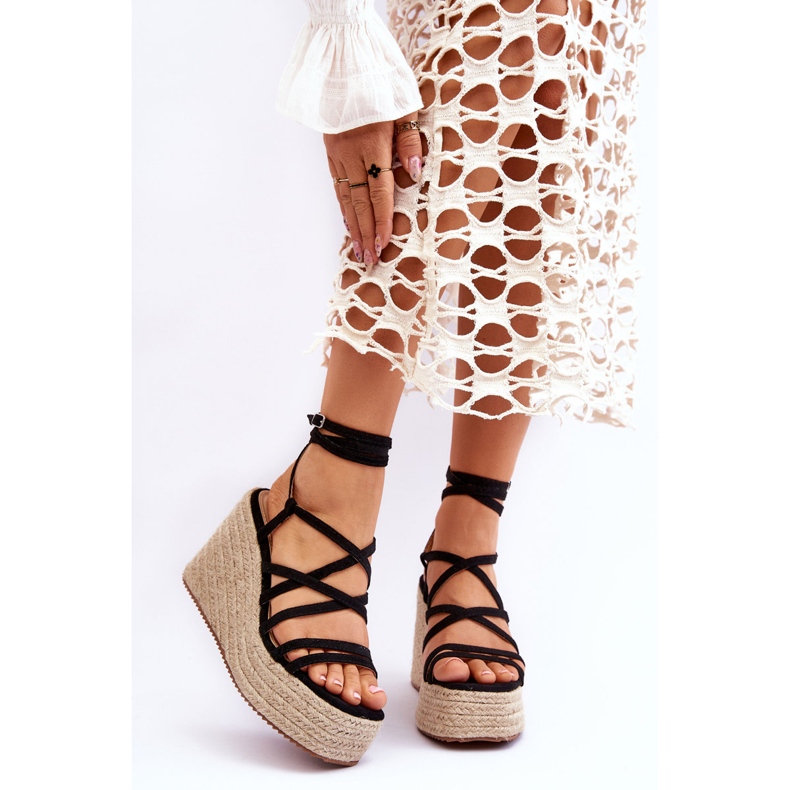 Kožne sandale na tanku crnu Margaritt crna 1