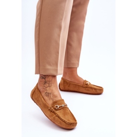 Mokasine od brušene kože sa smeđim Eleina ukrasom smeđa 2