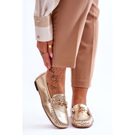 Klasične kožne natikače s ukrasom Laura Messi 2459 zlatne zlatni 1