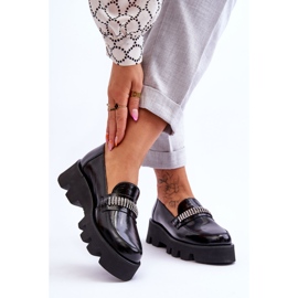 Moderne mokasine na platformu s ukrasom Laura Messi 2600 crne crno 2