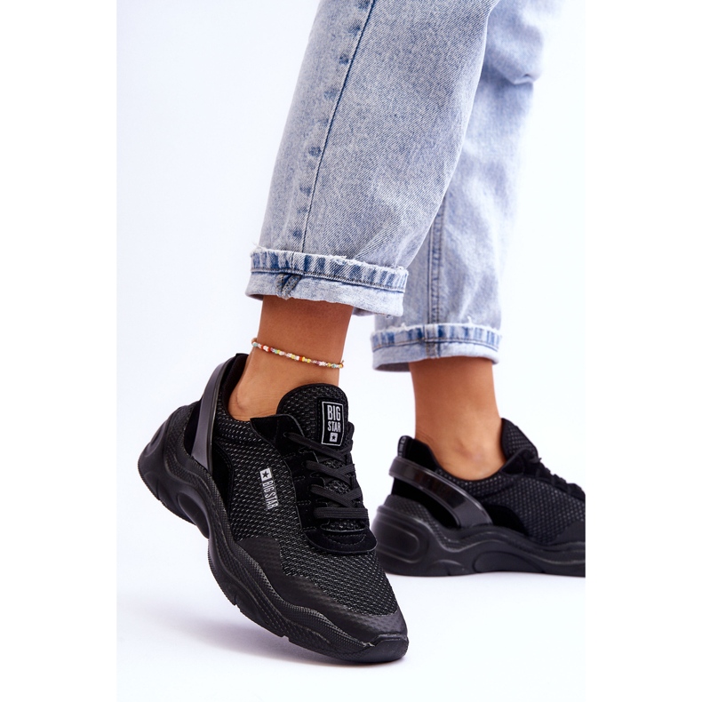 Ženska sportska obuća od tkanine Memory Foam System Big Star LL274A065 crna crno 2