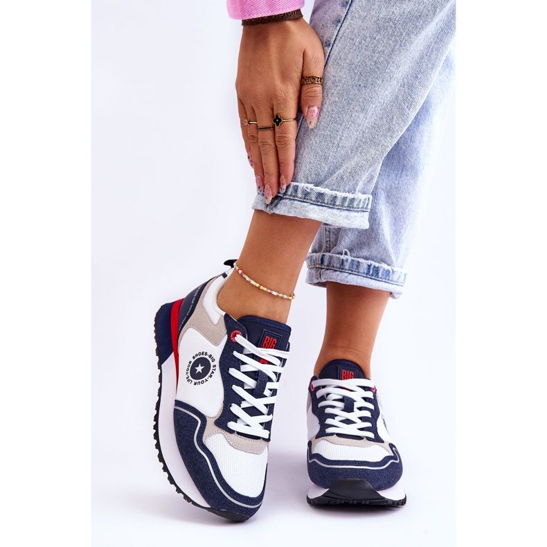 Ženske tenisice Memory Foam System Big Star LL274538 Bijelo-mornarskoplave bijela 1