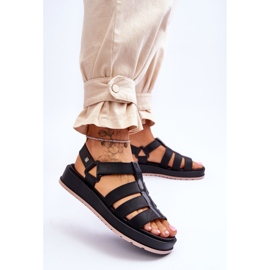 ZAXY ženske veganske sandale na čičak JJ285017 crne crna 2