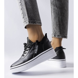 Mathieu crne tenisice s niskim klinom crno 1