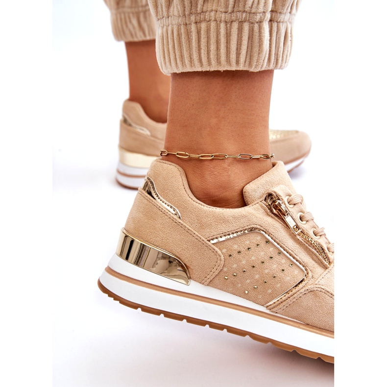 Marquiiz Adrea Ženska sportska obuća s ukrasnim patentnim zatvaračem bež boje 3