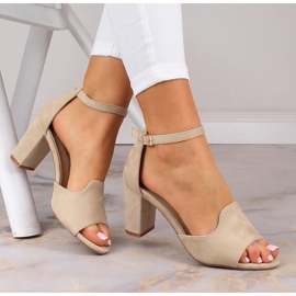 Ženske antilop sandale na bež stup Potocki YQ21035 1