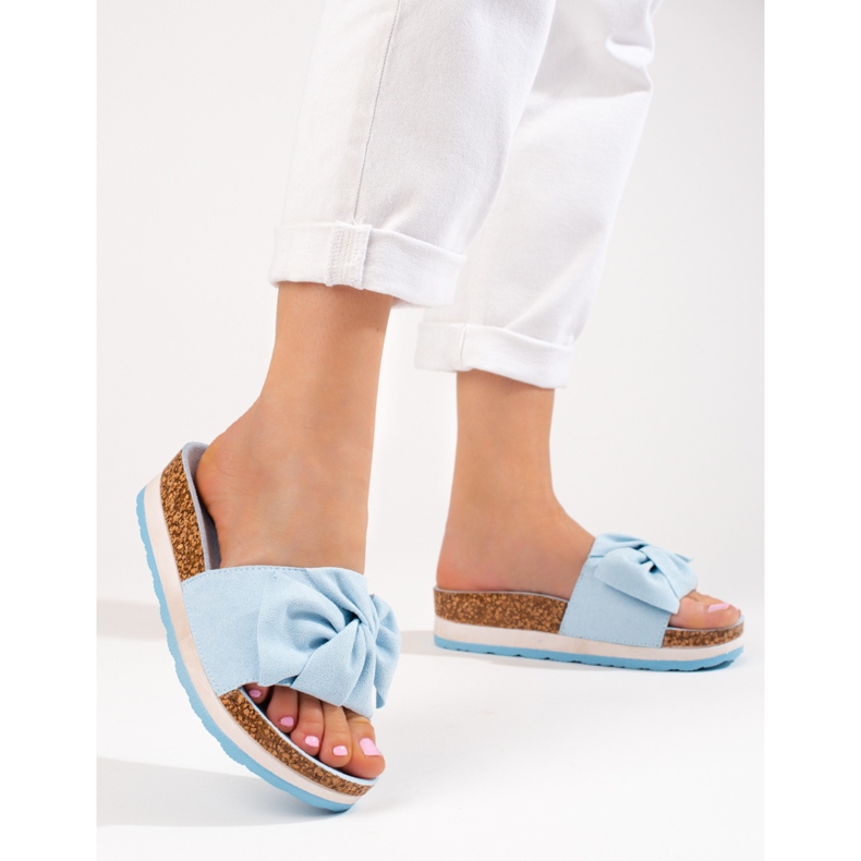 Ženske antilop papuče s platformom Vinceza plave plava 1