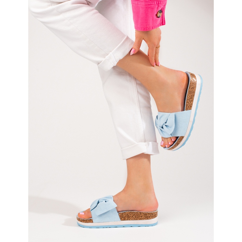 Ženske antilop papuče s platformom Vinceza plave plava 2