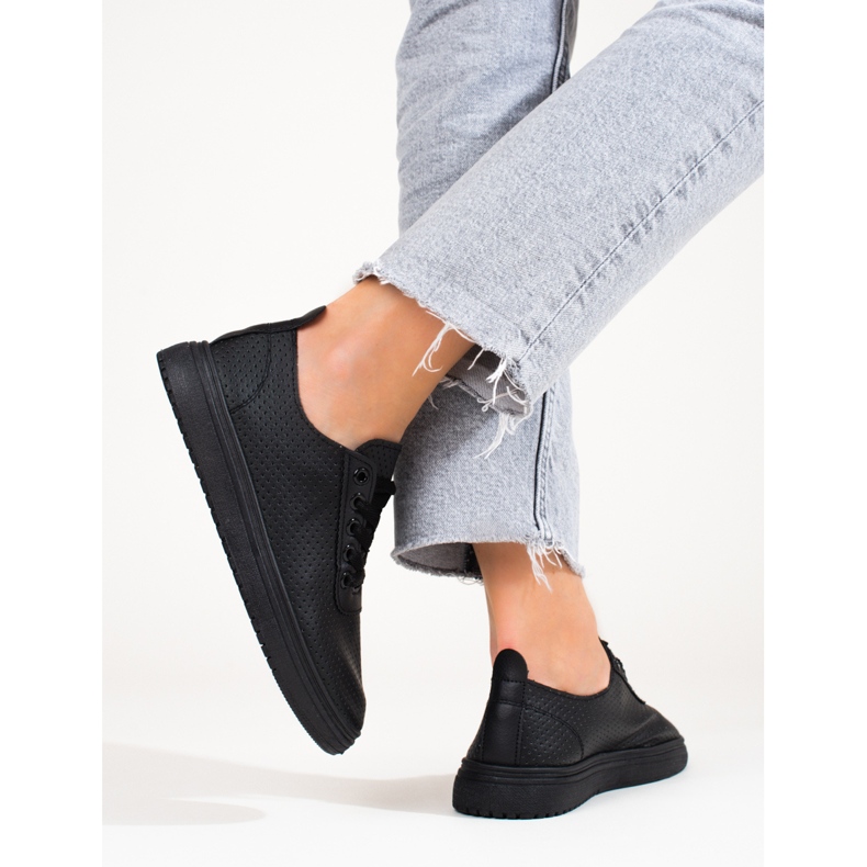 Ažur ženske crne Shelovet tenisice crno 2