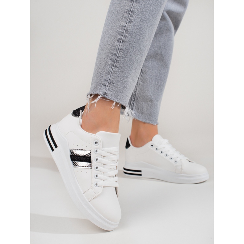 Shelovet ženske tenisice na visoku platformu bijele boje bijela 1