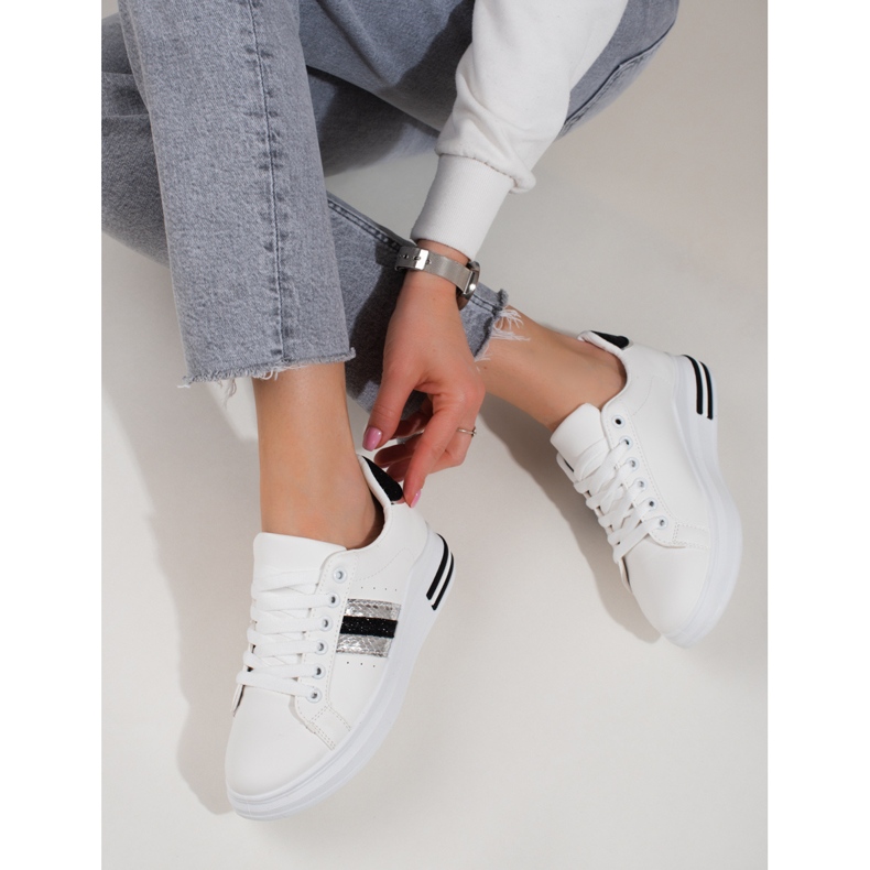 Shelovet ženske tenisice na visoku platformu bijele boje bijela 2