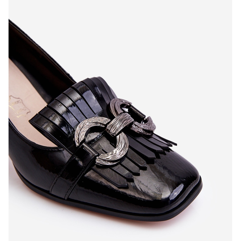 S.Barski Udobne cipele od crne lakirane kože Mercy crno 1