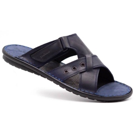 Polbut Muške papuče tamnoplave tamnoplave boje SA05 plava 1