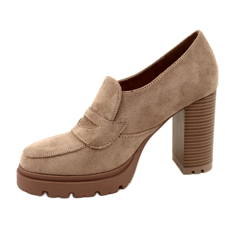 Evento Moderne mokasine na platformu i bež šipku 2